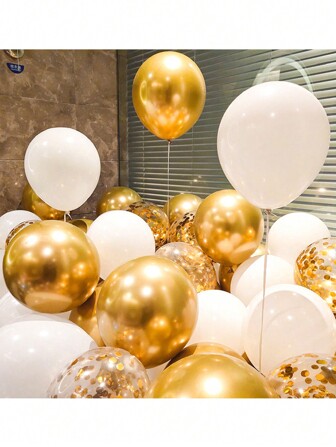 30 piezas de globos de confeti metálicos para decoración de fiesta de cumpleaños, boda y celebración de aniversario