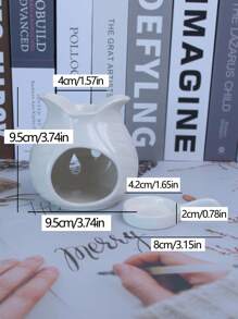 陶瓷香薰机、精油扩散器、家居装饰、油炉、香座 - 白色 - 查看 4