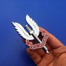 1pc Copy Task Force Badge Chapter 3D Car Sticker Who Dares Wins Flying Wing And Sword Badge Medal 3d Car Stickers Best Gifts - Silver - View 1