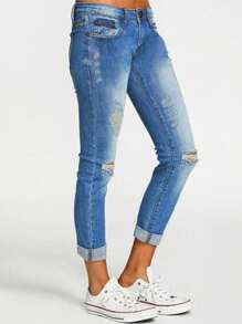 Women's Stretch Tight Jeans High Waisted Slim Fit Stretch Denim Pants With Button And Pocket Details - Comfortable Women's Jeans