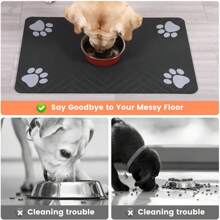 Alfombrilla de alimentación para mascotas - Alfombrilla absorbente para el tazón de agua y comida de las mascotas con respaldo de goma impermeable, tapete de secado rápido para perros y gatos
