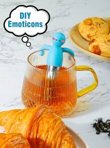 1 pièce Infuseur à thé mignon en silicone, forme humaine, passoire en acier inoxydable, retour à l'école