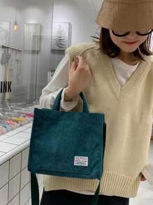Women's Square Velvet Crossbody Bag [6004] - 綠色 - 查看 4