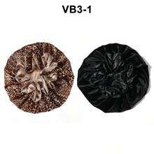 2 peças de touca de banho/sono com estampa de leopardo e veludo com forro de cetim de veludo macio de camada dupla, outono/inverno