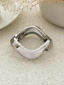 1pc Vintage Punk Style Minimalist Fashion Metal Asymmetric Water Drop Wave Cuff Bracelet, Women's Thick Gold Wide Adjustable Wrist Bracelet, Exaggerated Chunky Jewelry, Suitable For Women's Daily Decor, Party And Banquet Outfits, Holiday Gifts, High-Quality Metal Charming Luxury Jewelry - Silver - View 10