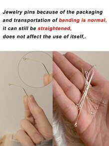 100 件金色、50 件钢、9 件不锈钢 T 形别针、球形别针、尺寸 20-50 毫米、不褪色、可弯曲和可切割，适用于 DIY 手链、项链、耳环、珠宝、手工珠宝配件材料、珠宝制作别针