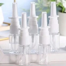5Pcs 20ml White Empty Plastic Nasal Spray Bottles Pump Sprayer Mist Nose Spray Refillable Bottle For Packaging