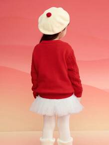 Balabala Suéter de punto para niña preadolescente Balabala, conjunto a juego familiar, jersey de Año Nuevo 2025