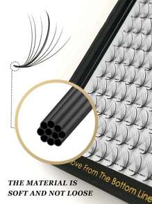 CoMango 120Fans D 卷 7D 纤细预制扇形睫毛延长 0.07MM 尖头底座预制混合扇形睫毛仿貂皮纤细尖刺扇形批发睫毛簇、睫毛簇、单根睫毛、睫毛、假睫毛 - D - 查看 3