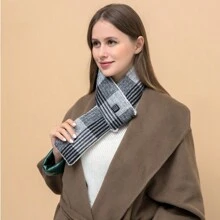Rechargeable Heating Scarf, Fashionable Heating Scarf, Electric Heating Neck Warmer With 3-Speed Temperature Control, Washable And Warm (Including 3050mAh Portable Power Bank) Christmas Gifts, Hand Warmers, Gifts For Men, Stocking Stuffers, Hand Warmers Rechargeable - Model - View 12