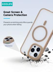 1 pièce Étui de couleur texturé à sangles magnétiques latérales KooLife, boutons de vaporisation d'huile séparés, objectif de caméra surélevé, PC+TPU mat de 2,0 mm au dos, aimant puissant, compatible avec iPhone 16/16Pro/16Plus/16ProMax/15ProMax/15Pro/15Plus/14ProMax/13ProMax/13Pro/12ProMax/11