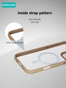 1 pièce Étui de couleur texturé à sangles magnétiques latérales KooLife, boutons de vaporisation d'huile séparés, objectif de caméra surélevé, PC+TPU mat de 2,0 mm au dos, aimant puissant, compatible avec iPhone 16/16Pro/16Plus/16ProMax/15ProMax/15Pro/15Plus/14ProMax/13ProMax/13Pro/12ProMax/11