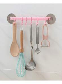 1pc,Kitchenware Stand Wall Mounted, Sticky Kitchenware Hook - No Drilling Required, Kitchenware Stand - Space Saving, Wall Mounted Accessory Hook For Kitchen, Bathroom, Bedroom