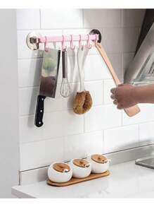 1pc,Kitchenware Stand Wall Mounted, Sticky Kitchenware Hook - No Drilling Required, Kitchenware Stand - Space Saving, Wall Mounted Accessory Hook For Kitchen, Bathroom, Bedroom