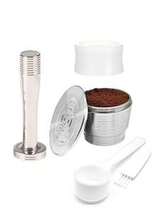 1 pieza Cápsula de café reutilizable de acero inoxidable para máquinas - Gotero y taza filtro, accesorio esencial de café para volver a la escuela