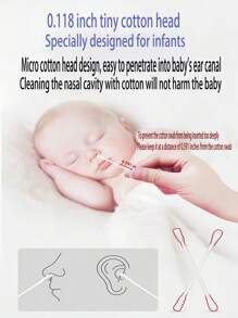 200pcs Baby Swabs, Suitable For Newborns, Infants, Children, Organic, For Babies - White - View 4