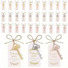 10 Sets Of Gift Sets For Key Bottle Openers, Including Thank-You Labels And Key Bottle Openers, Very Suitable Well As Small Gifts For Weddings, Birthdays, Parties, And Decorations