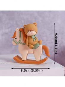 1pc Cute Bear Cake Decoration, Cartoon Trojan Bow Bear, Suitable For Baptism Party Gender Reveal Ceremony Cake Decoration, Birthday Party Cake Decoration, Cute Bear Theme Cake Decoration, Soft Rubber Material, Reusable (Pink Blue Green) - Multicolor - View 6