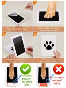 Pet Paw Print Ink Pad For Dogs And Cats, Touchless Ink Pad Pet Footprint Pad For Memorial Supplies.