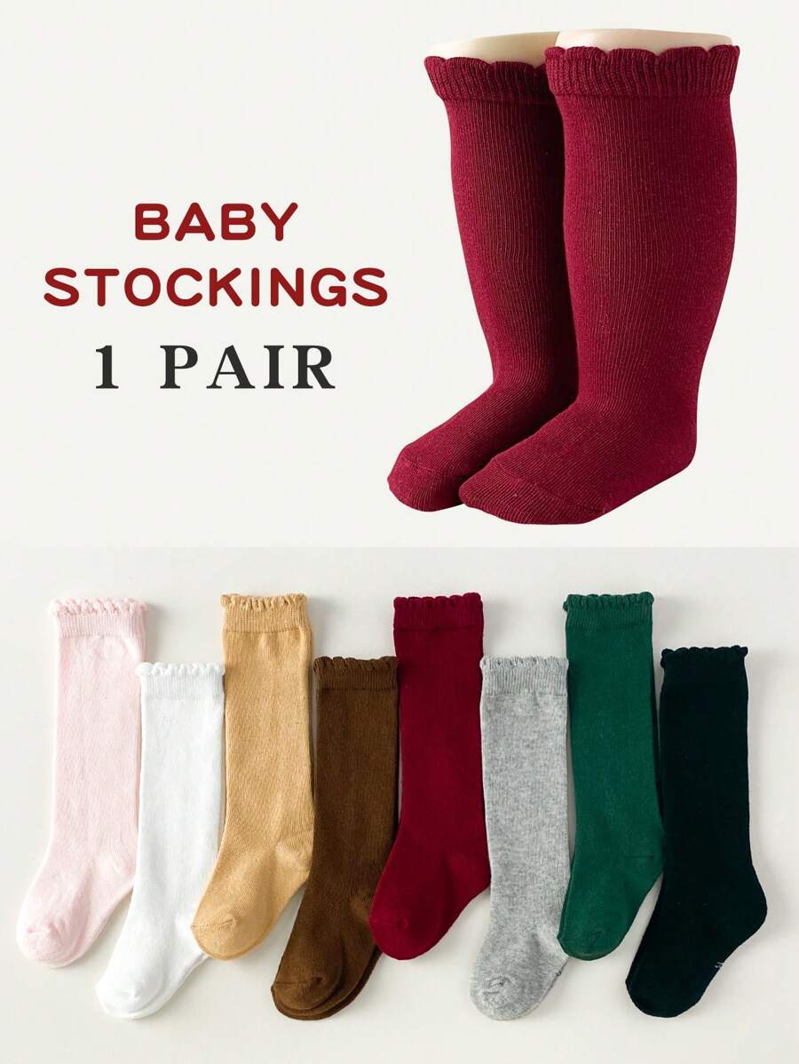 1Pair/Lot Baby Girls Bow Knee High Socks Cute Kids Girl Student Princess Sock Children Solid Color Socks Infant Newborn