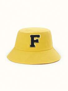 1 Pc Children's Bucket Hat, Stylish And Versatile, Suitable For Boys And Girls Spring And Summer Daily Outdoor Sun Ion Use. - Yellow - View 25