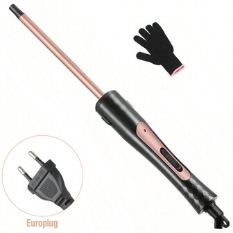 9mm Round Curling Iron Without Clips, Suitable For Men's Corn Curl, 2 Heat Settings, Easy To Operate