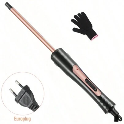 9mm Round Curling Iron Without Clips, Suitable For Men's Corn Curl, 2 Heat Settings, Easy To Operate