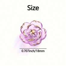 20 件亚克力玫瑰珠配金色边缘透明花珠，适用于 DIY 珠宝、手链、项链、钥匙扣和手工工艺品 - 金邊山茶花 - 查看 3