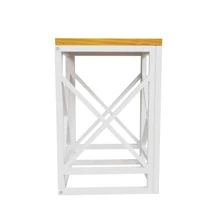 Banquinho Compacto em Madeira e Polipropileno  Elegância e Versatilidade - Branco - Visão 2