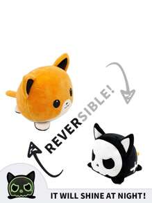 1件 可逆翻翻猫 可爱动物翻翻娃娃 翻盖娃娃 可爱玩偶 变脸双面小动物 - 彩色 - 查看 8