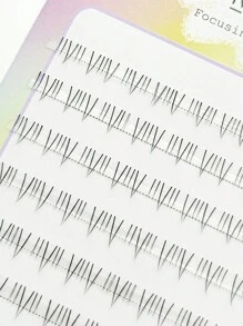 Set de 120 pestañas postizas de girasol transparente con tallo, rizado natural A/B, adecuado para extensión de pestañas principiante - B - Ver 9