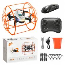 S166 Dual-Battery Drone With Remote Control, 480p Video, Wi-Fi, USB Charging, 1181.1inch Max Altitude, 3m/S Speed, 100g Takeoff Weight, 2362.2inch Control Range, With 6-8 Min Flight Time, For Indoor Wall-Climbing And Flying UAV, Perfect Gift For Holidays - Đen và trắng - Xem 5