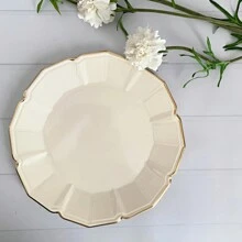 60er Pack elegante Wegwerfpappteller mit goldfarbiger Folie für Geburtstag, Verlobung, Hochzeit, Jahrestags-Feier, Party Zubehör (18cm+23cm+25,4cm)