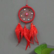 1 Peça Ornamento Decorativo Pendente Filtro dos Sonhos com Penas para Decoração de Casa, Carro/Quarto/Sala de Estar
