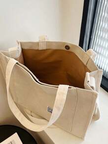 Women's Square Velvet Crossbody Bag [6004] - 米色 - 查看 3