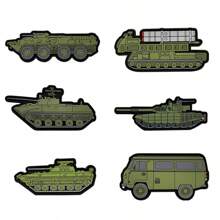 1 件装甲车系列 PVC 士气补丁，背面带胶，适用于背包、服装、头盔、户外装备 - 背包和设备补丁套装，PVC 塑料（PVC），四季皆宜