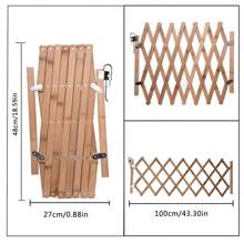 Baby Fence Expanding Portable Wooden Pet Dog Freestanding Trellis Gate UK - Beige - View 9