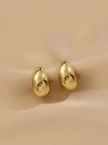 1pair Unique Beans Stud Earring Ladies Jewelry For Women 925 Sterling Silver Simple And Unique Fat Moon Earring Fine Jewelry Gift For Girl Daily Dating Decor For Sisters Friendship