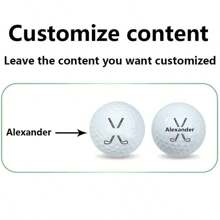 Customized Golf Ball With Text, Dual Layer Golf Ball, Personalized Golf Ball