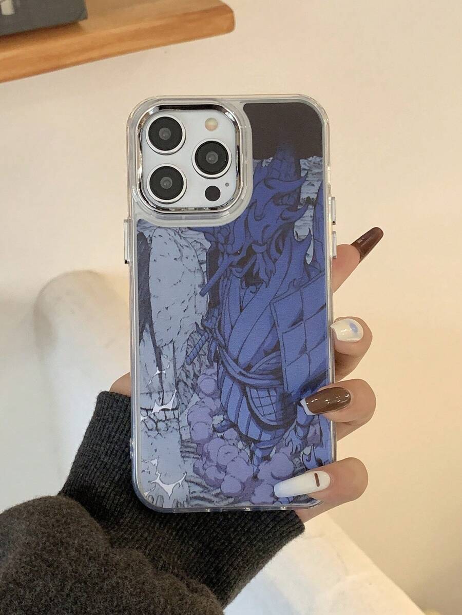 BILIBILI Electroplate Frame Transparent Cartoon Pattern Phone Case, Compatible With Apple Phones, Anti-Fall Protective Cover With Large Holes - Multicolor - View 1