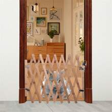 Baby Fence Expanding Portable Wooden Pet Dog Freestanding Trellis Gate UK - Beige - View 7