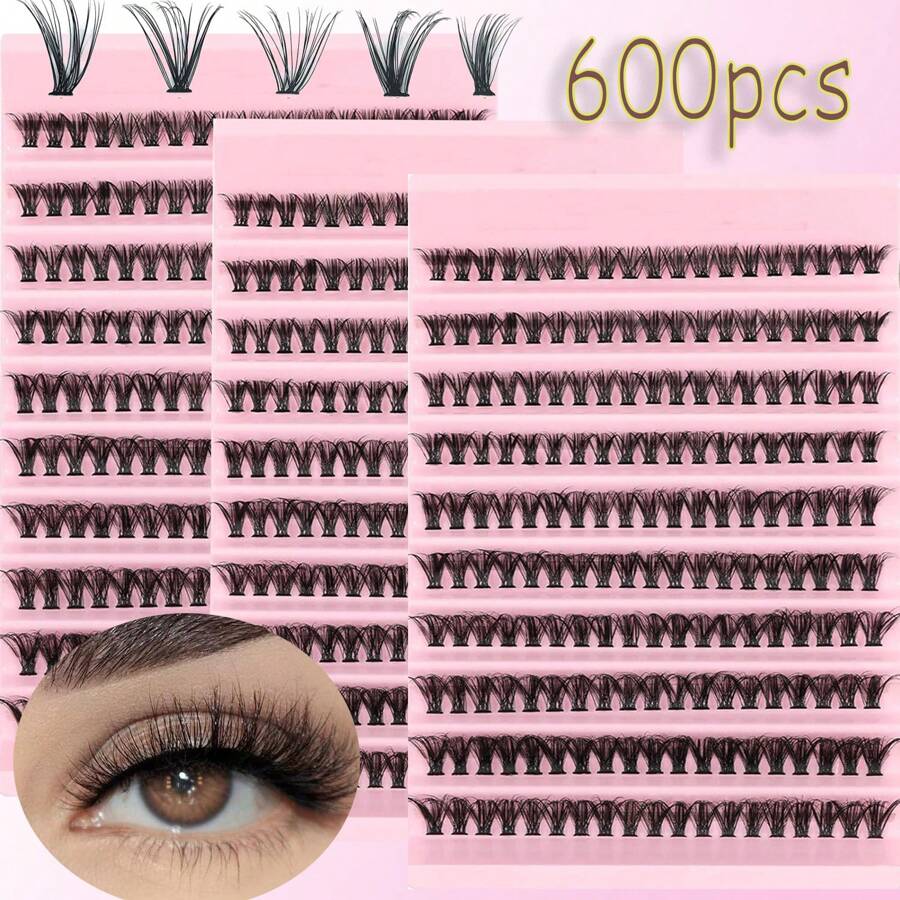 Set mit 200 Stücke DCurl und 600 Stücke 3D Wimpern Weiche, hypoallergene DCurl Wimpern für