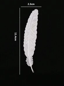 1 pieza Accesorio de fotografía con forma de hoja y pluma de metal, herramienta para exhibición de nail art