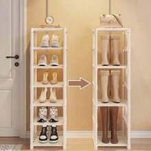 1pc Household Shoe Storage Rack, Multi-Layer Doorstep Shoe Storage Rack, Shoe Cabinet, Easy To Install, Household Items Cloth Shoe Storage,Cozy Home Requirements - Black - View 8