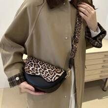 حقيبة كروس بوديلون نمط النمر بسير عريض للنساء، حقيبة كتف ذات طبعة حيوانية موضة للاستخدام اليومي، حقائب يد مصممة رسمية هدايا للسيدات