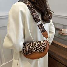 حقيبة كروس بوديلون نمط النمر بسير عريض للنساء، حقيبة كتف ذات طبعة حيوانية موضة للاستخدام اليومي، حقائب يد مصممة رسمية هدايا للسيدات