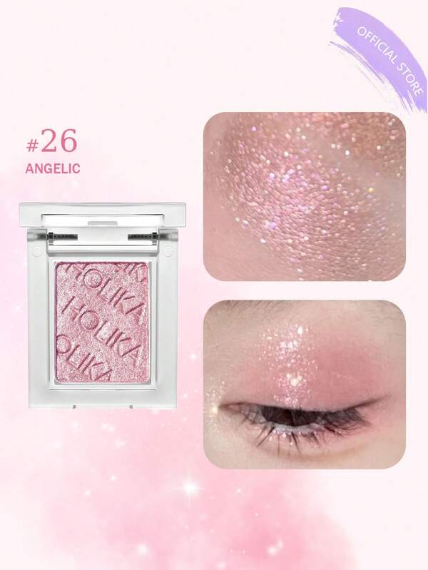 HOLIKA HOLIKA My Favorite Piece Shadow 26 ANGELIC, Shmmier & Natural Eyeshadow Powder Palette, High Pigment, Blendable Finish, Longwear, Intense Color, 24 Hour Eye Makeup, Korean Cosmetics, Eyeglitz, K-Beauty,Korean Makeup,0.06 Oz (1.7 G) Gift