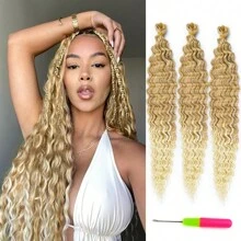 24-Inch 3-Pack Women's Deep Wave Curly Crochet Wig, Soft Curly Crochet Wig For Bohemian Braided Hairstyle - Multicolor - View 25