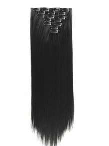 Extensions de cheveux à clipser 16 pièces, 22 pouces 7 pièces lisseur long, convient pour les extensions de cheveux synthétiques et les perruques des femmes