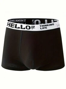 4pcs Men's Underwear, Teenagers Square-Cut Brief, HELLO Underwear